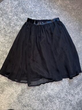 H&M Black Layered Chiffon Skater Skirt